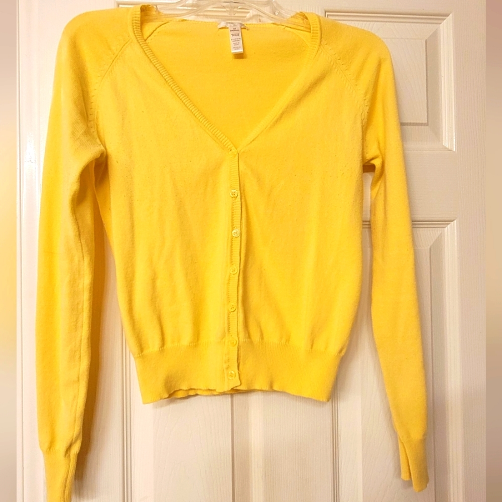 Yellow cardigan